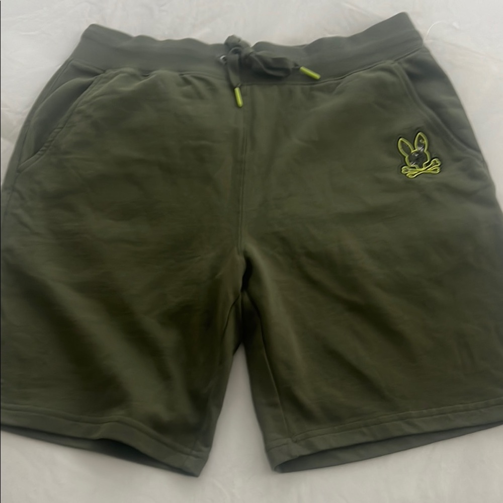 Psycho Bunny Green Athletic Shorts Relaxed Fit